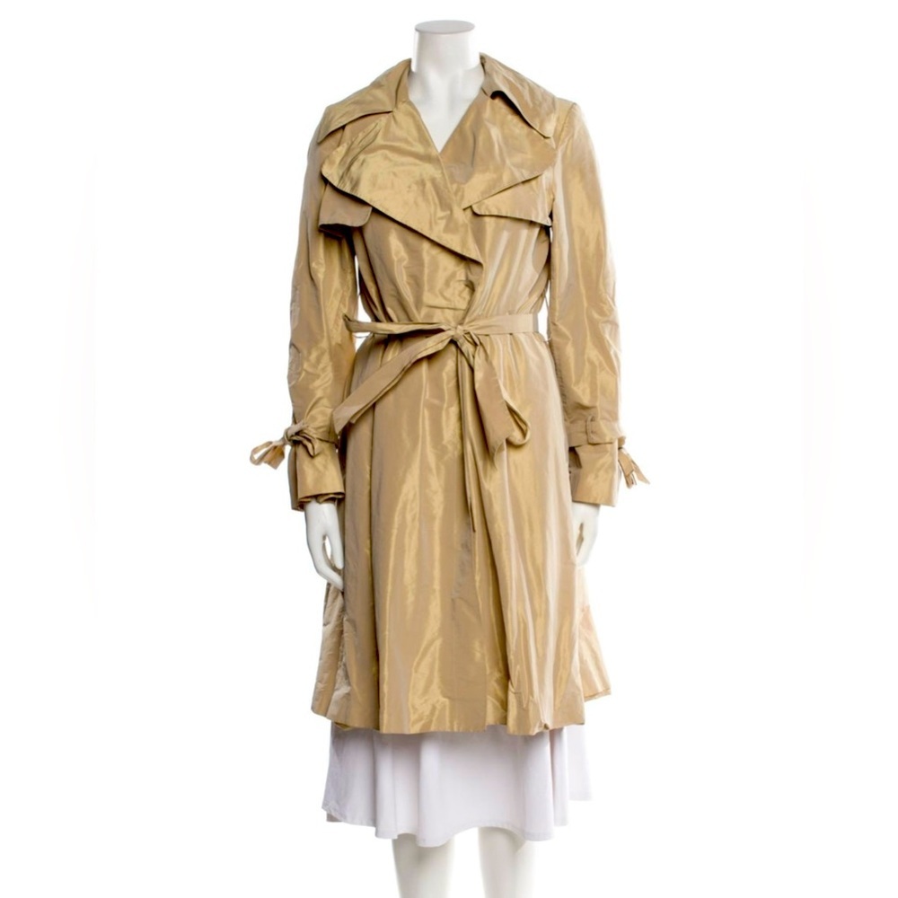 BURBERRY LONDON McKayla Metallic Gold Trench Coat Belted UK 6 / US 4
